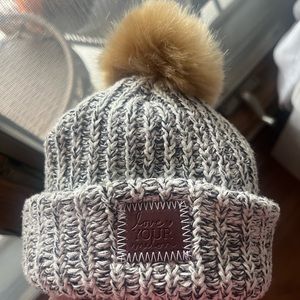 Love Your Melon BABY BLACK SPECKLED POM BEANIE